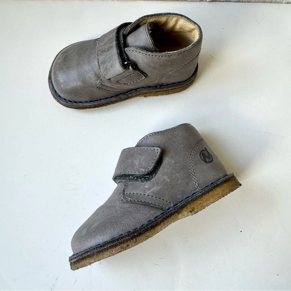 Naturino Falcotto Boy Girl Dessert Boot With Strap Size US 5 EU 20 Gray Leather